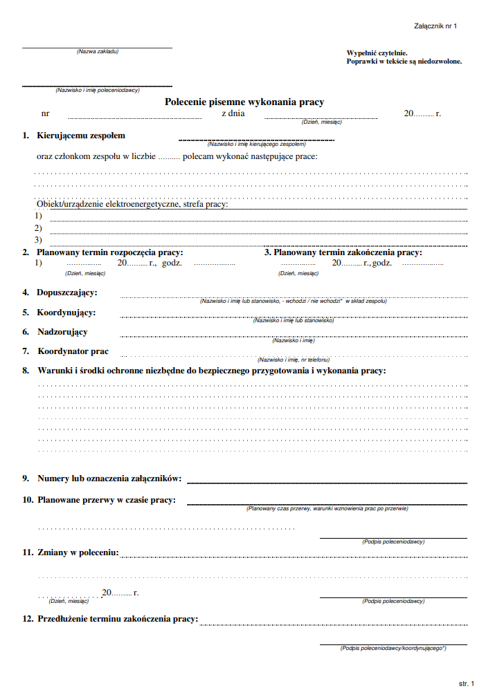 enea polecenie pisemne