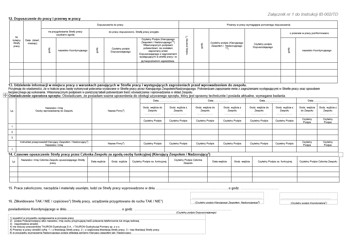 tauron polecenie pisemne